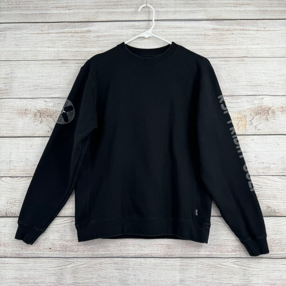 Poler Brand Rancho Santa Fe Golf Crewneck Sweatshirt Mens Small Black Gray